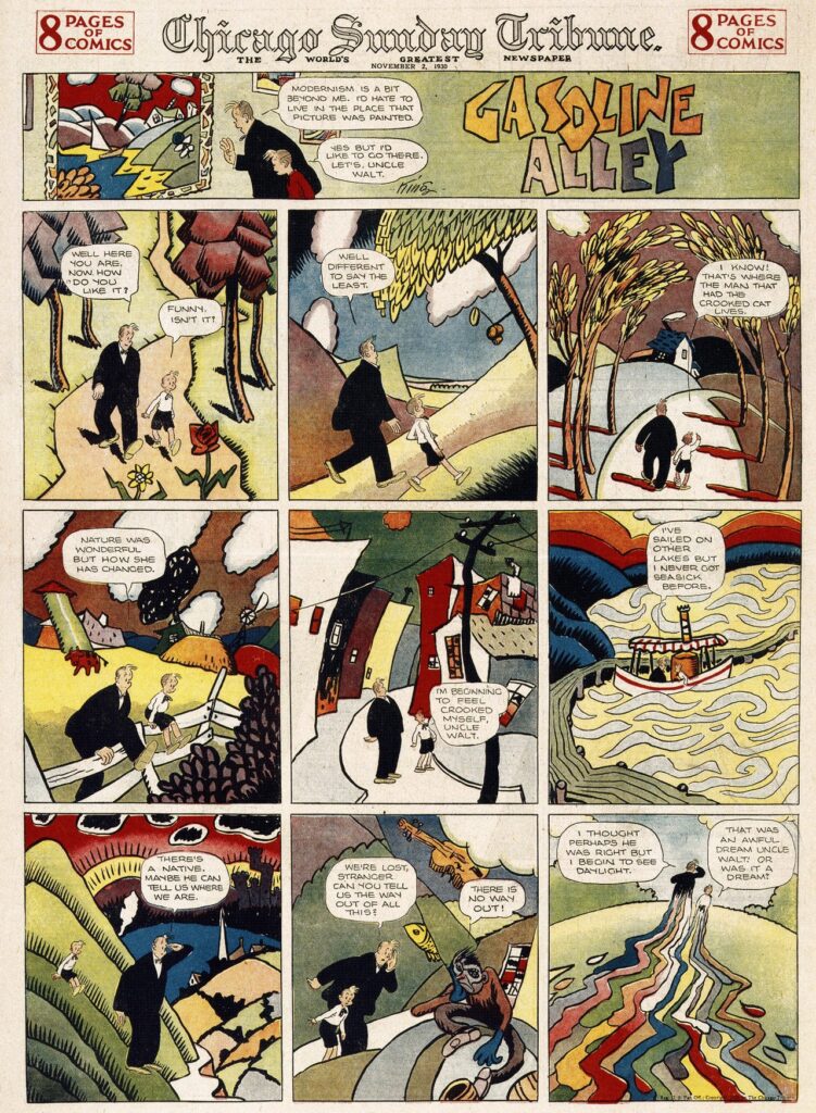 Gasoline Alley comic page used as an example of art